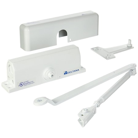 Deltana Adjustable Surface Door Closer, White DE567369